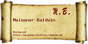 Meissner Baldvin névjegykártya